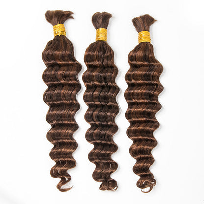 #4/#30 Mix Color Blend Loose Deep Wave Bulk Human Braiding Hair