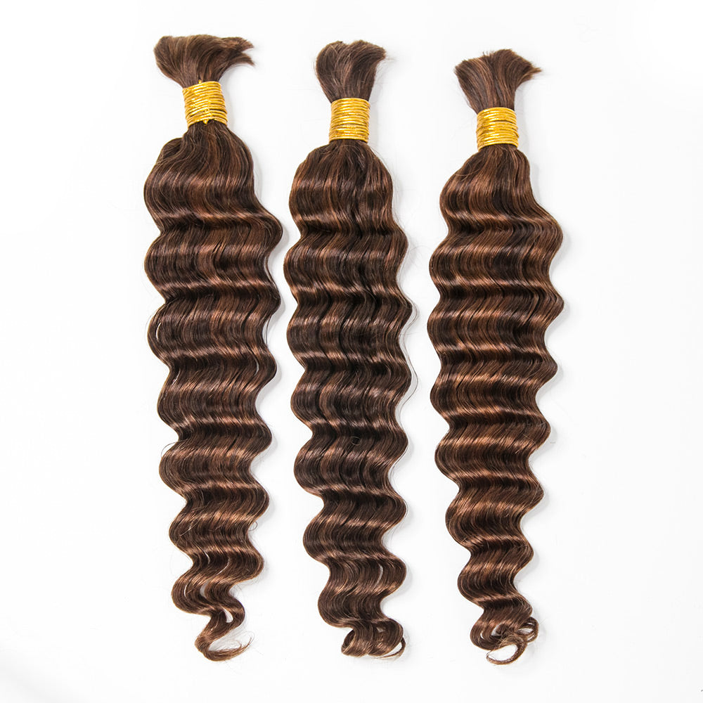 #4/#30 Mix Color Blend Loose Deep Wave Bulk Human Braiding Hair