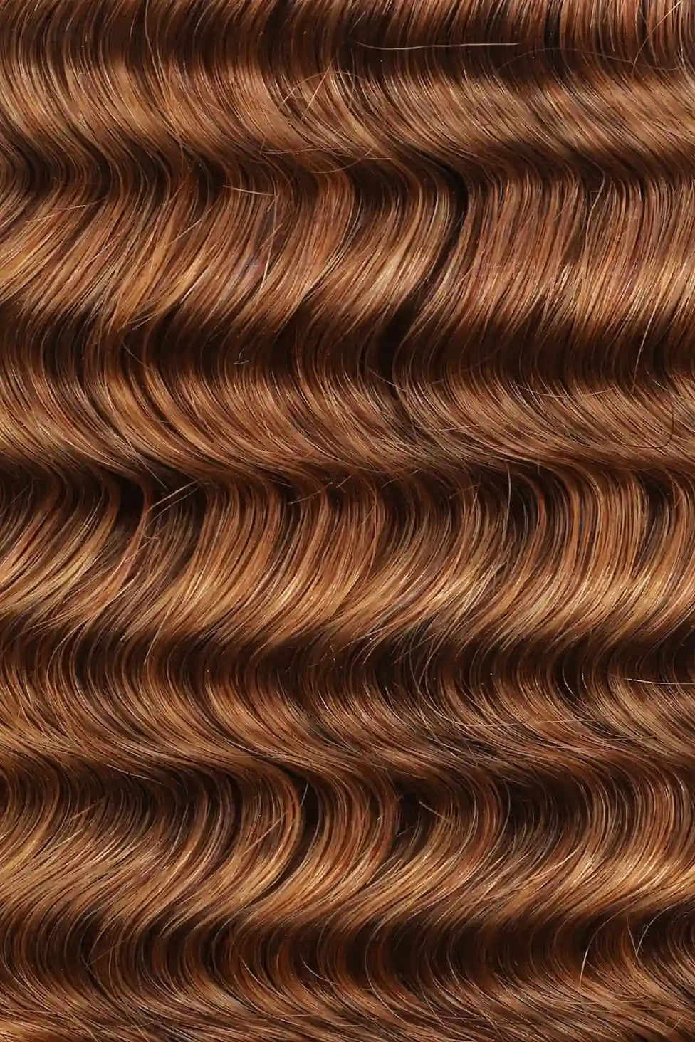 Double Drawn #30a Light Auburn Bulk Hair Deep Wave BU46