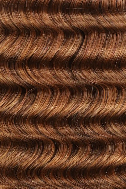 Double Drawn #30a Light Auburn Bulk Hair Deep Wave BU46