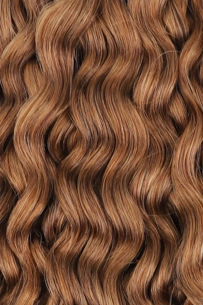Double Drawn Light Auburn #30a Color Water Wave Bulk Hair BU44