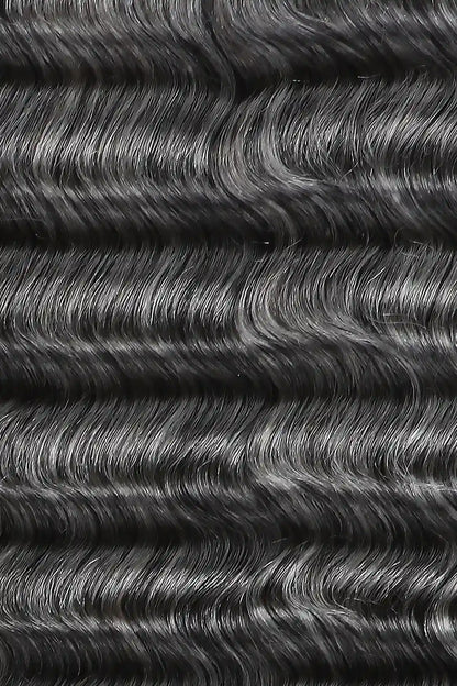 Salt and Pepper Bulk Hair Deep Wave for Braiding 70% Gray BU32