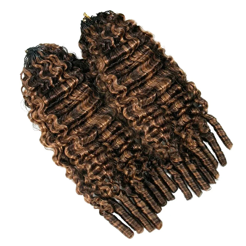 #4/#30 Mix Color Blend Water Curly Crochet Human Hair