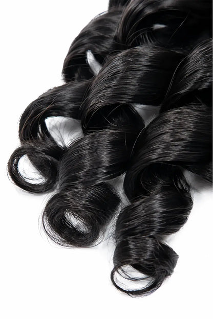 Double Drawn Feather Crochet Hair Extension French Curl Human Hair
