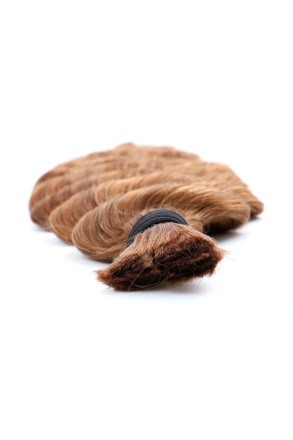 30# Auburn Brown Bulk Hair For Braiding Deep Wave BU07