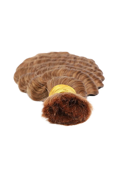 Double Drawn #30a Light Auburn Bulk Hair Deep Wave BU46