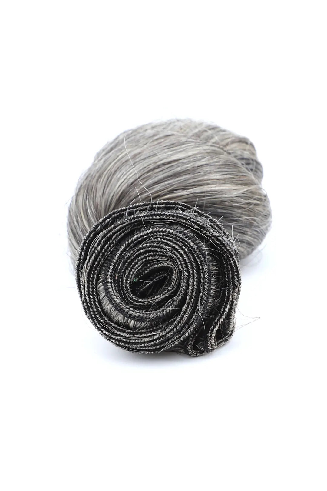 Salt and Pepper Sew-in Extensions Loose Wave Virgin Hair 70% Gray