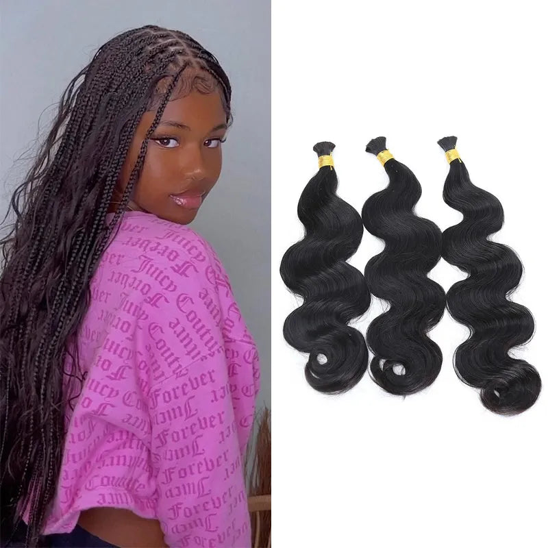 Double Drawn Burmese Body Wave Human Braiding Hair