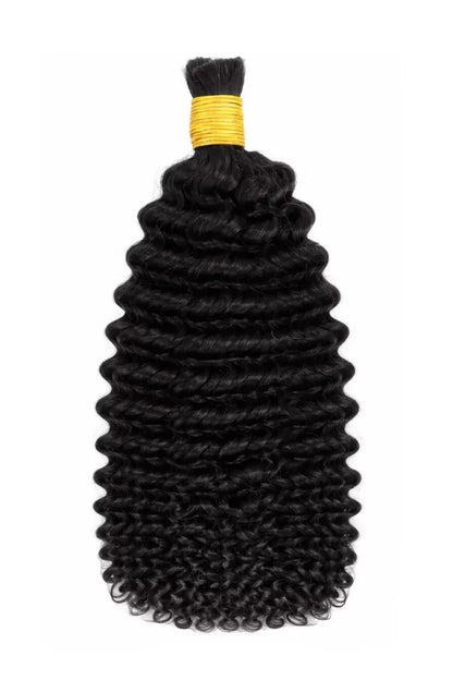 Double Drawn Burmese Curly Bulk Human Hair For Braiding BU49