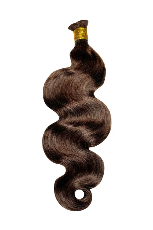 Double Drawn Dark Brown Body Wave Bulk Hair For Braiding BU59