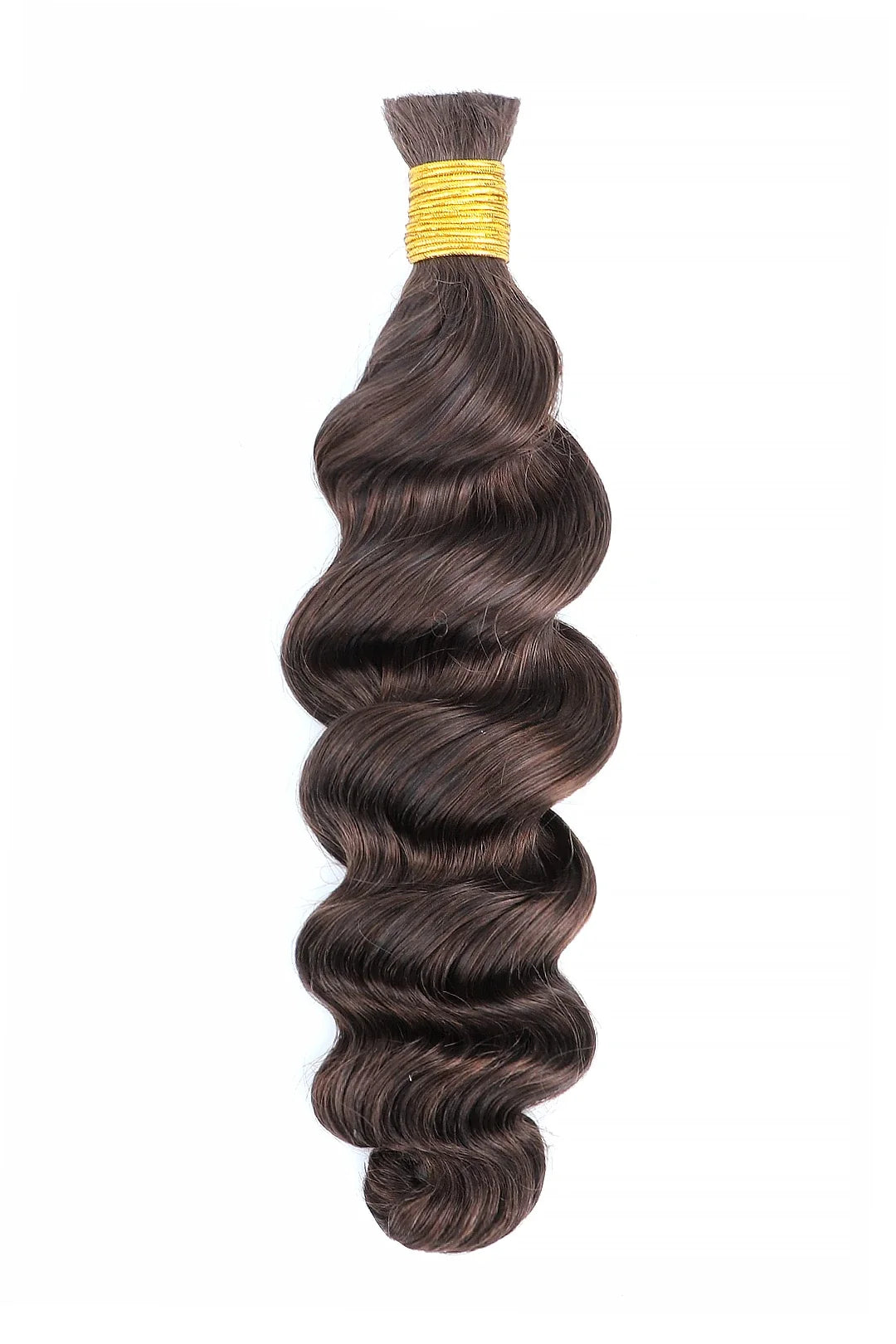 Double Drawn Dark Brown Loose Wave Bulk Hair For Braiding BU63