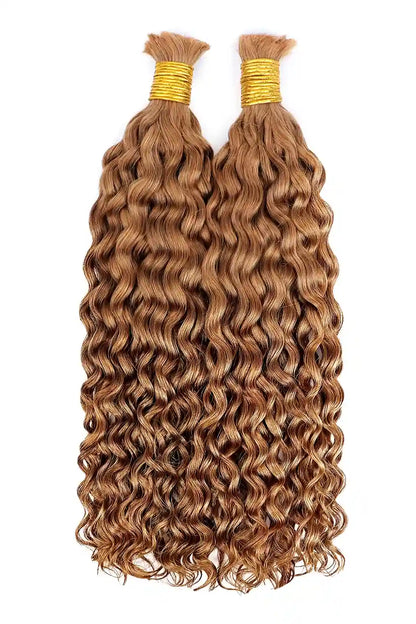 Double Drawn Light Auburn #30a Color Water Wave Bulk Hair BU44