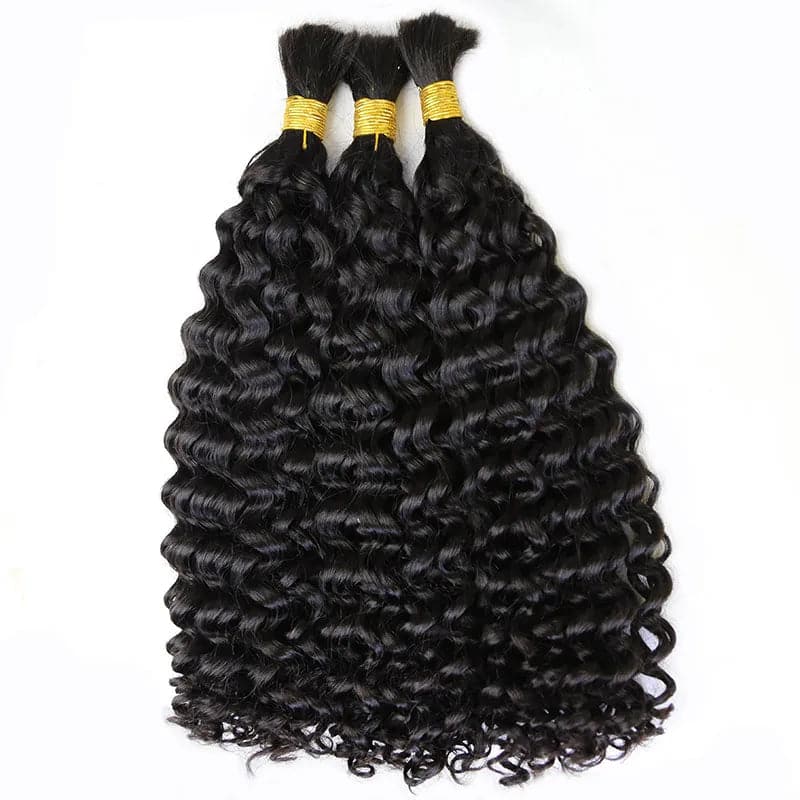 Double Drawn Burmese Spanish Curl Human Braiding Hair