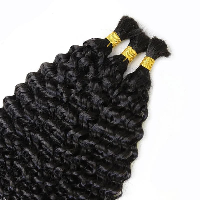 Double Drawn Burmese Spanish Curl Human Braiding Hair