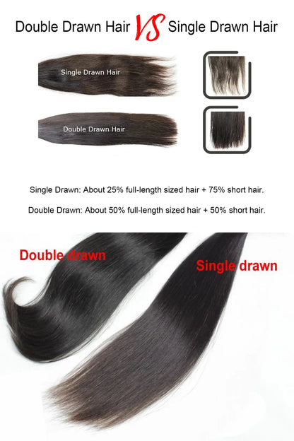 Double Drawn Feather Crochet Hair Extension Deep Wave Human Hair FE21