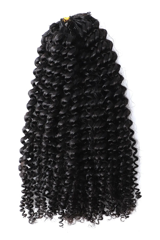 Double Drawn Feather Crochet Hair Afro Kinky Curly Human Hair FE27
