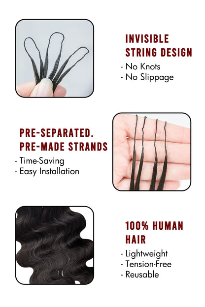 Feather Crochet Hair Extension Body Wave Human Hair FE22