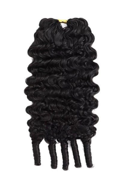 Double Drawn Feather Crochet Hair Burmese Water Curly Human Hair