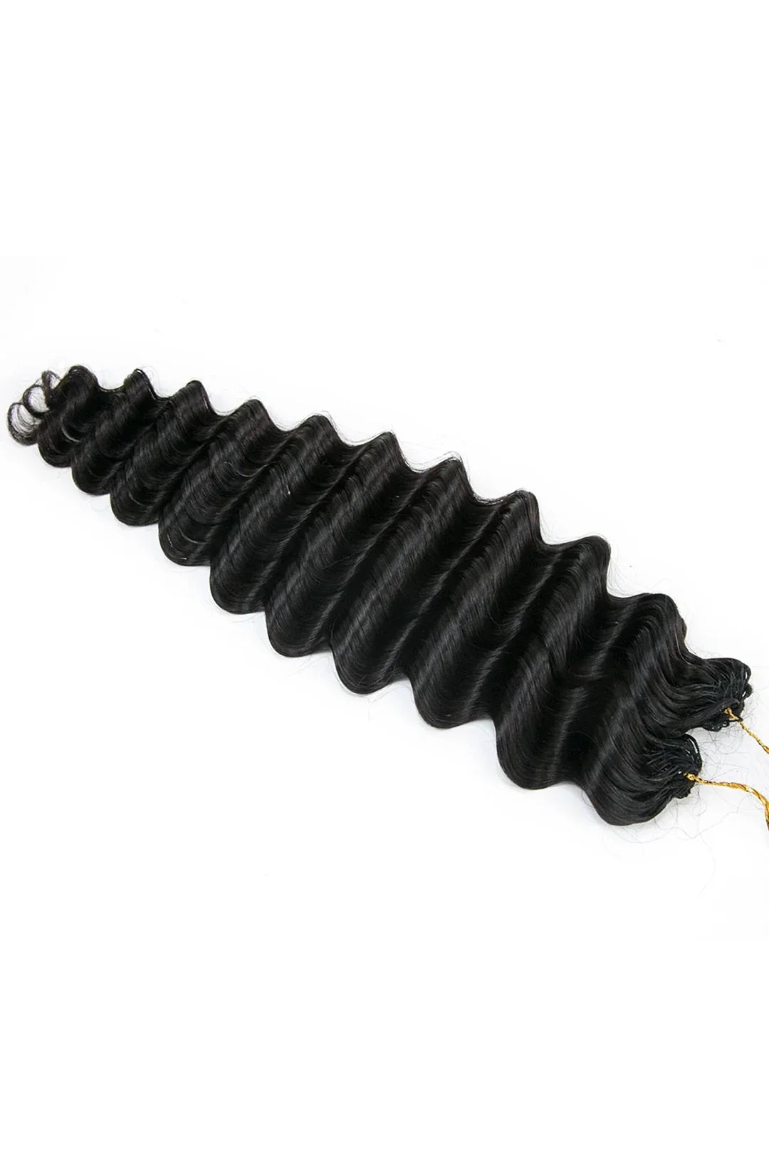 Double Drawn Feather Crochet Hair Extension Deep Wave Human Hair FE21