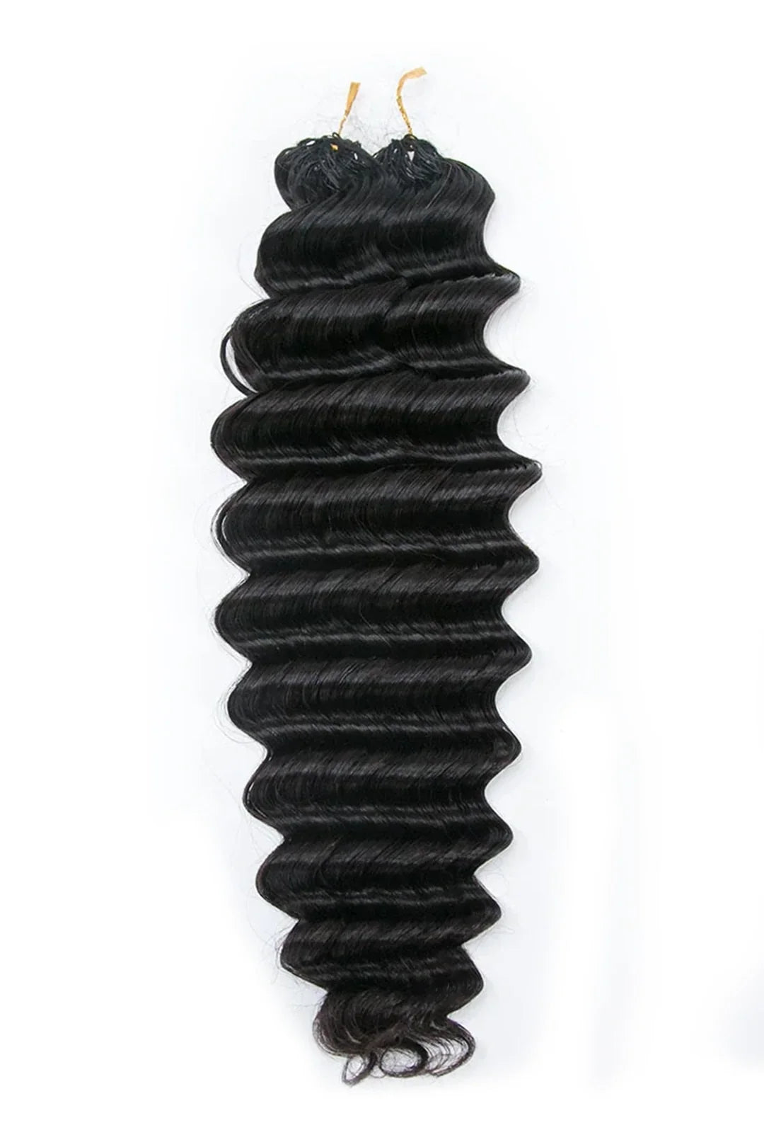Double Drawn Feather Crochet Hair Extension Deep Wave Human Hair FE21