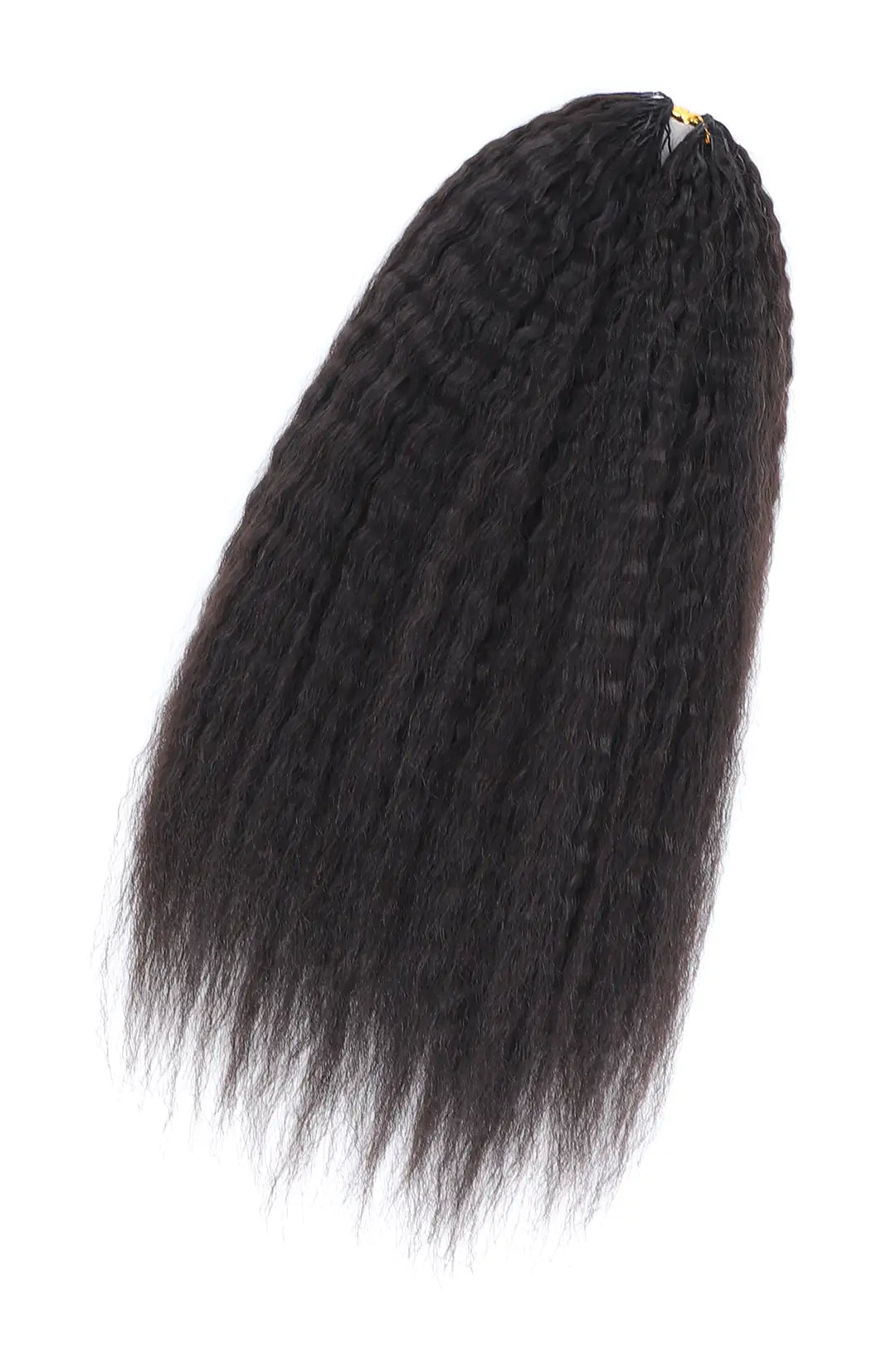 Double Drawn Feather Crochet Hair Kinky Straight Human Hair FE29