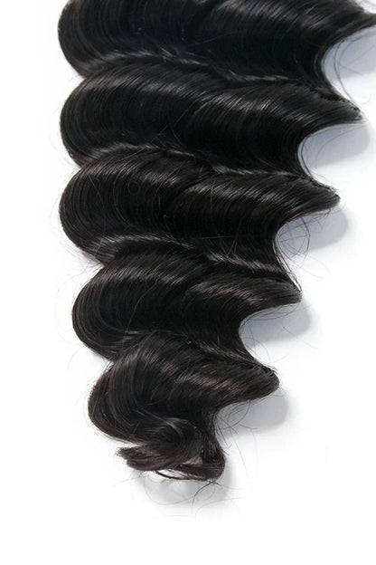 Double Drawn Feather Crochet Hair Loose Deep Wave Human Hair FE25