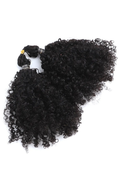 Double Drawn Feather Crochet Hair Tight Curly Human Hair FE24