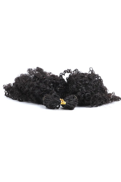 Double Drawn Feather Crochet Hair Tight Curly Human Hair FE24