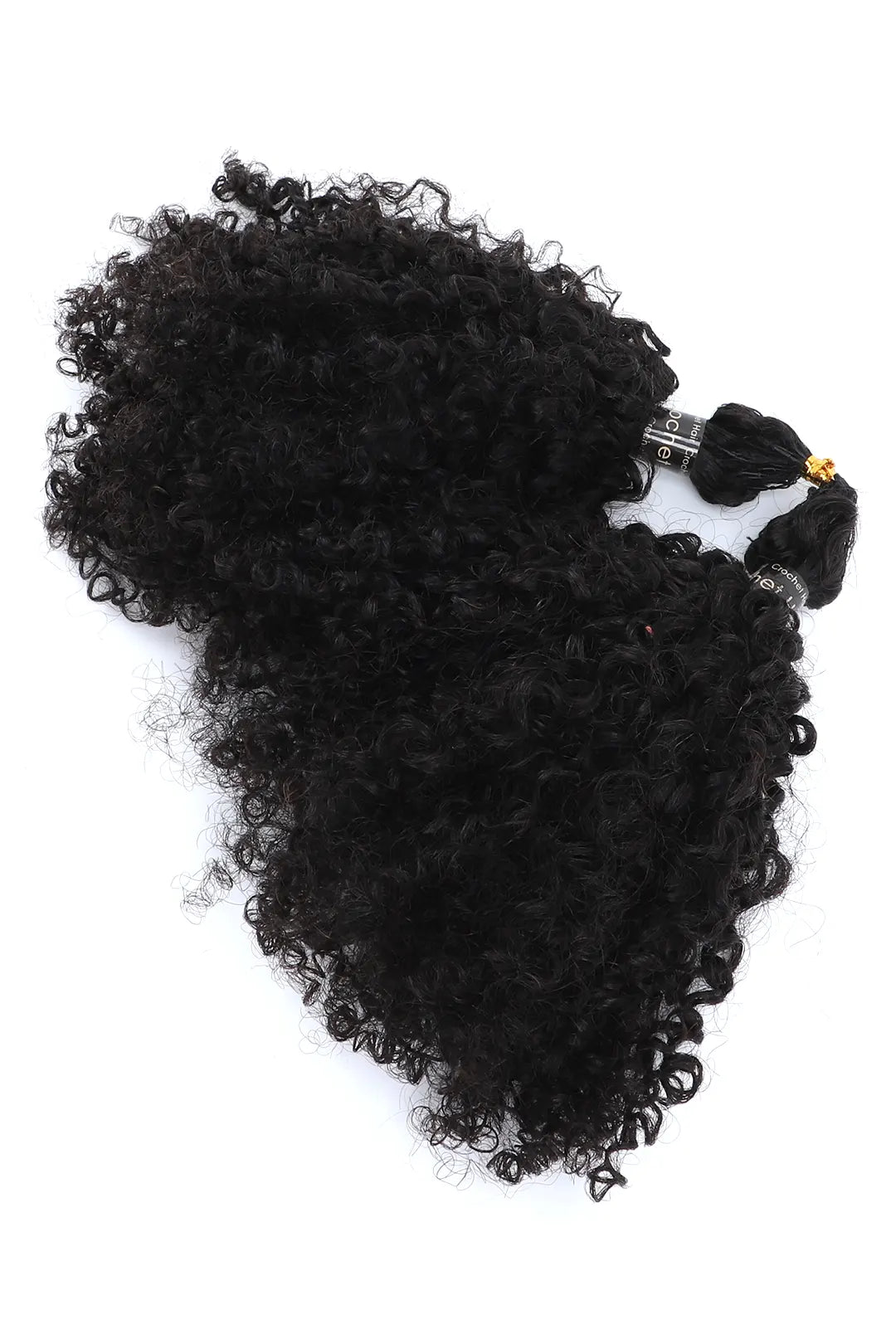 Double Drawn Feather Crochet Hair Tight Curly Human Hair FE24