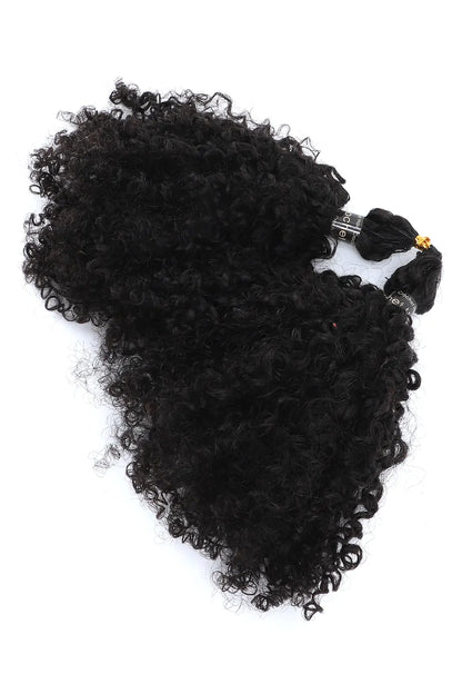 Double Drawn Feather Crochet Hair Tight Curly Human Hair FE24