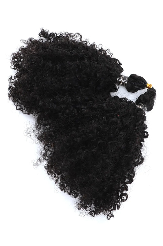 Double Drawn Feather Crochet Hair Tight Curly Human Hair FE24
