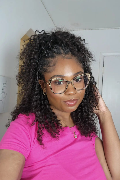 Double Drawn Feather Crochet Hair Water Wave Human Hair FE23