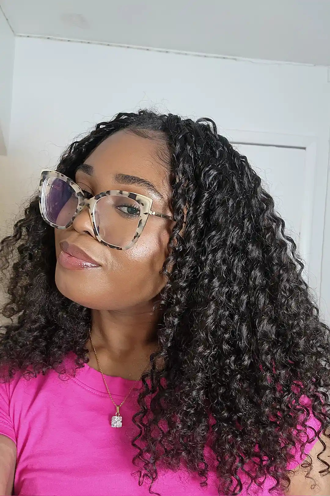 Double Drawn Feather Crochet Hair Water Wave Human Hair FE23
