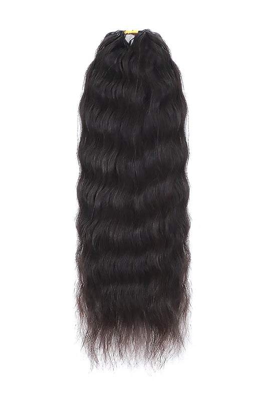 Double Drawn Feather Crochet Hair Wet and Wavy Human Hair FE26