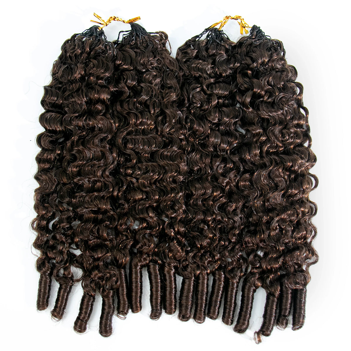 #4 Medium Brown Water Curly Human Crochet Hair