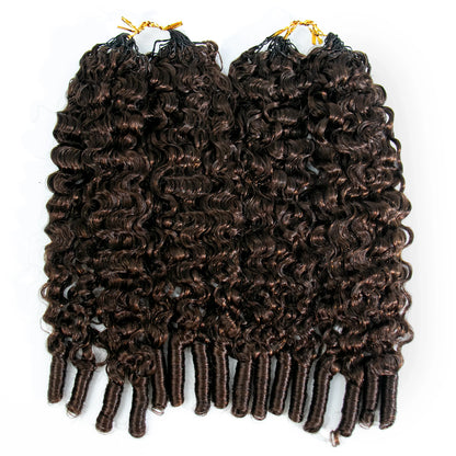 #4 Medium Brown Water Curly Human Crochet Hair