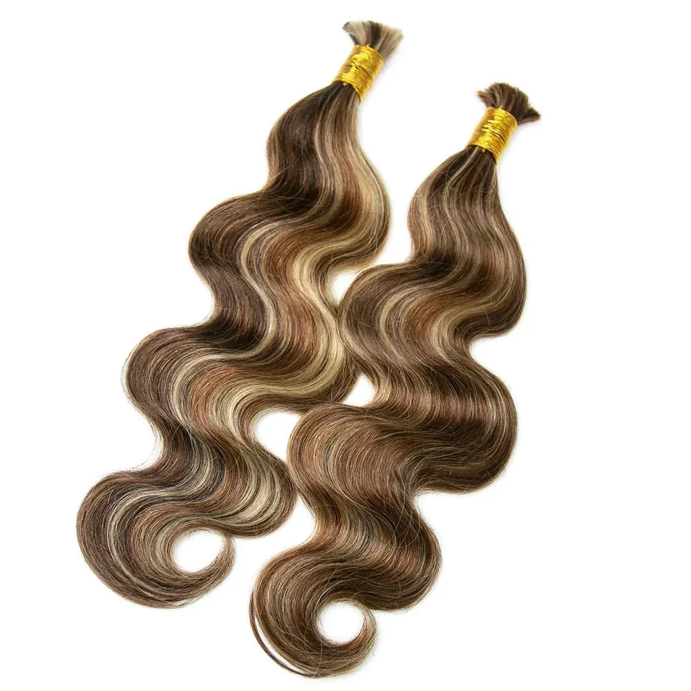 #4/#27/#30 Mix Color Blend Body Wave Bulk Human Braiding Hair