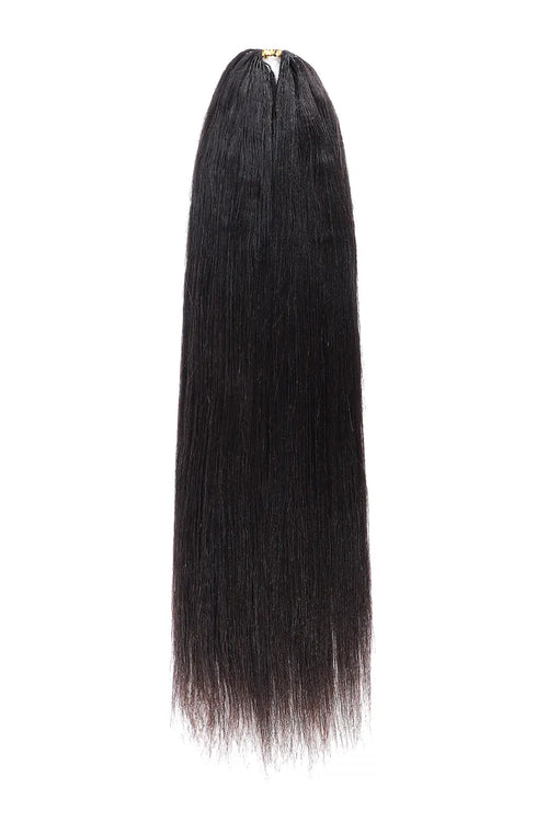 Double Drawn Light Yaki Straight Feather Crochet Hair Human Hair