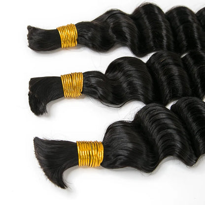 Natural Color Loose Deep Wave Bulk Human Braiding Hair