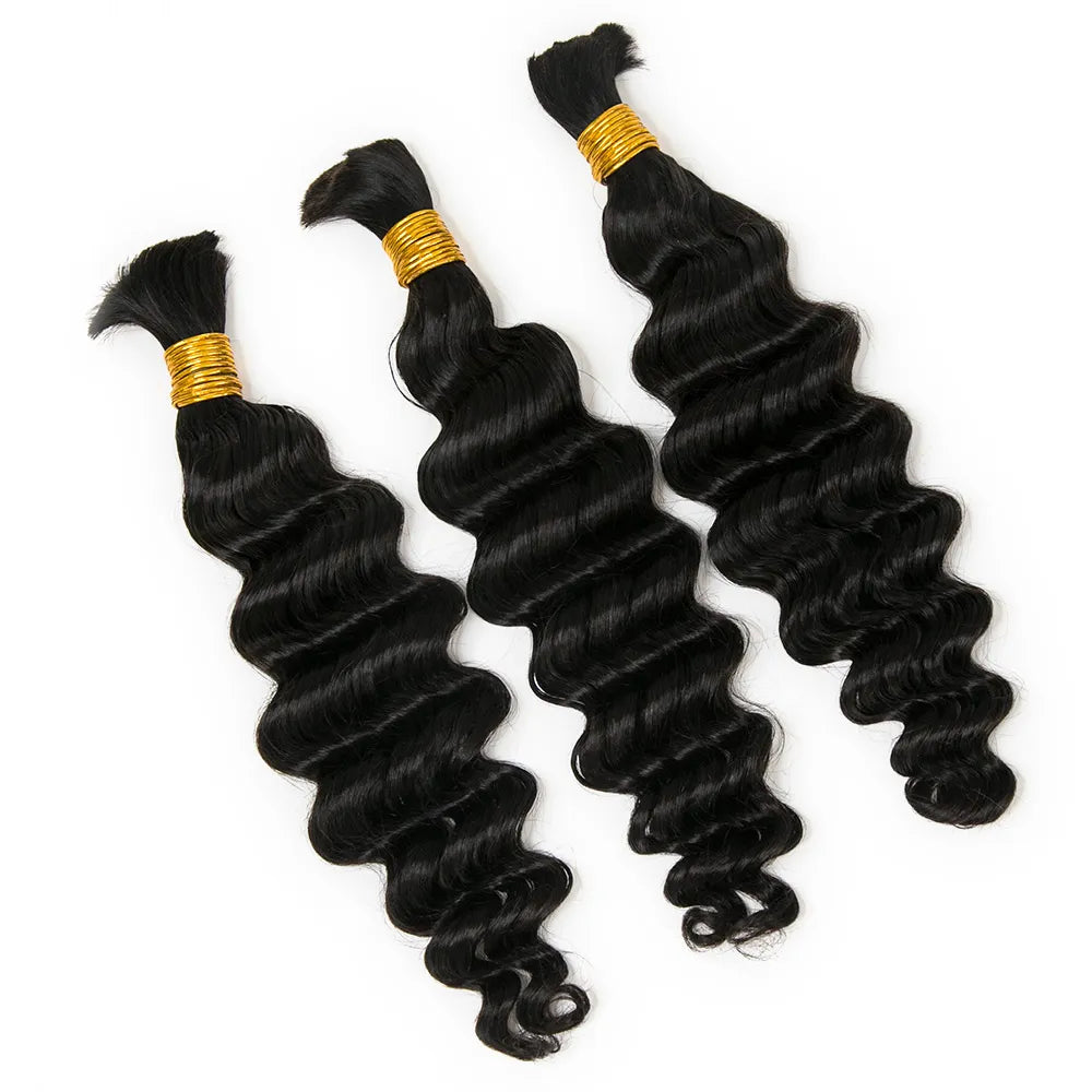 Natural Color Loose Deep Wave Bulk Human Braiding Hair
