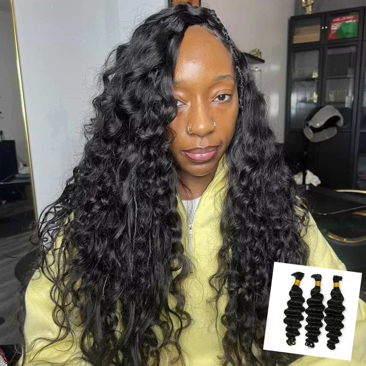 Natural Color Loose Deep Wave Bulk Human Braiding Hair
