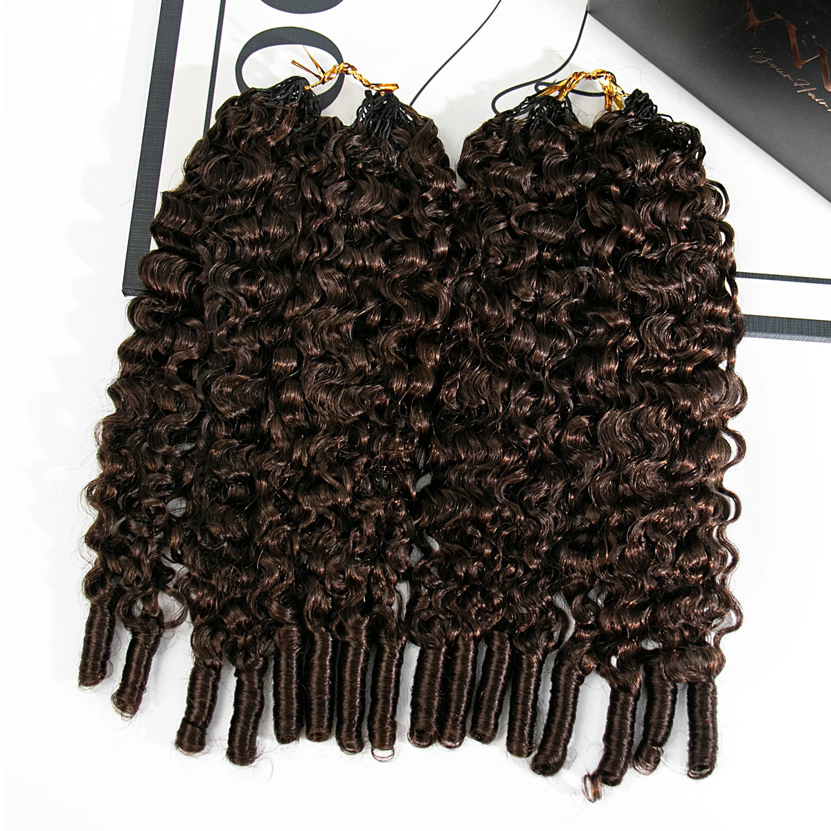 #4 Medium Brown Water Curly Human Crochet Hair