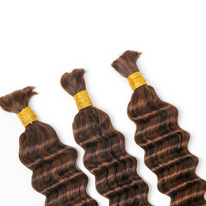 #4/#30 Mix Color Blend Loose Deep Wave Bulk Human Braiding Hair