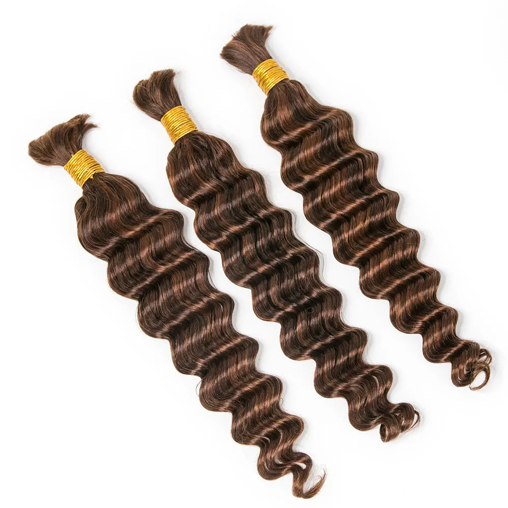 #4/#30 Mix Color Blend Loose Deep Wave Bulk Human Braiding Hair