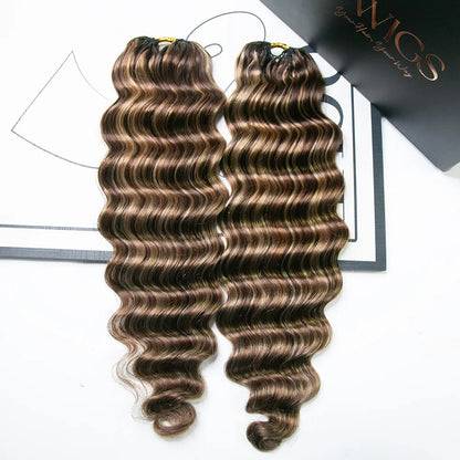 #4/27/30 Mix Color Blend Loose Deep Wave Human Crochet Hair