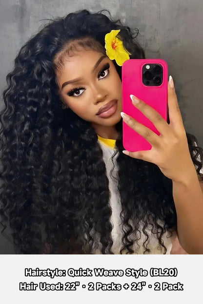 Cambodia Raw Hair Bundle Deep Wave Natural Color 12A