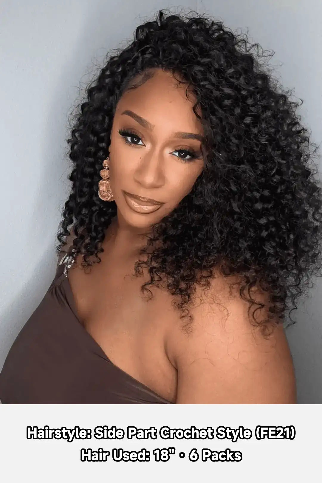 Double Drawn Feather Crochet Hair Extension Deep Wave Human Hair FE21