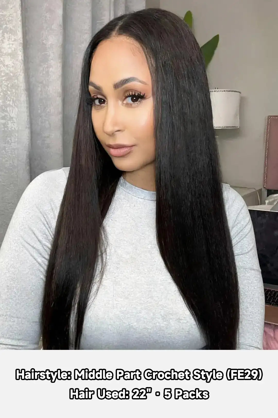 Double Drawn Feather Crochet Hair Kinky Straight Human Hair FE29