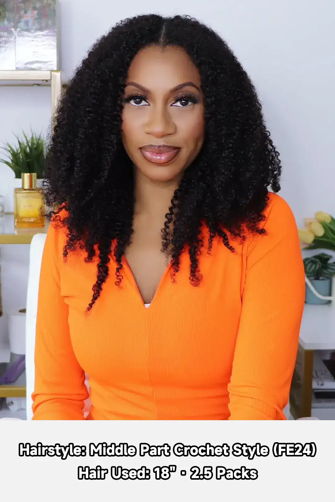 Double Drawn Feather Crochet Hair Tight Curly Human Hair FE24