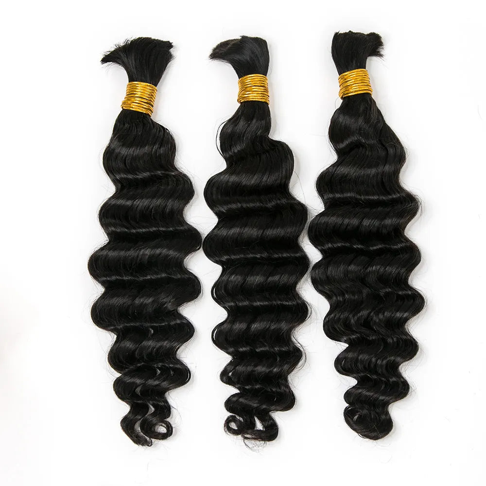 Natural Color Loose Deep Wave Bulk Human Braiding Hair